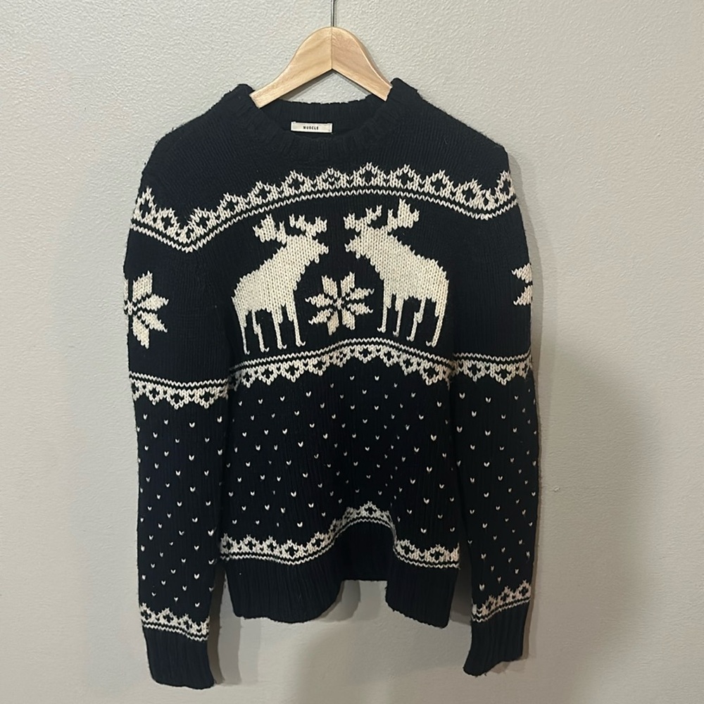 VINTAGE 00’s Abercrombie Holiday Winter Sweater, MEDIUM Muscle Fit